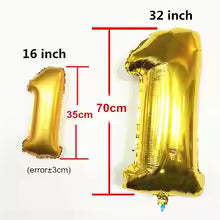 Big 32 Inch Balloons Number 0 1 2 3 4 5 6 7 8 9 Silver Gold Foil Balloon Happy Birthday Decoration Anniversary Party Decor