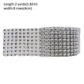 1Roll 8/24 Rows Gold Silver Crystal Diamond Mesh Rhinestone Ribbon for Birthday Wedding DIY Decoration Cake Wrap Crystal Tulle